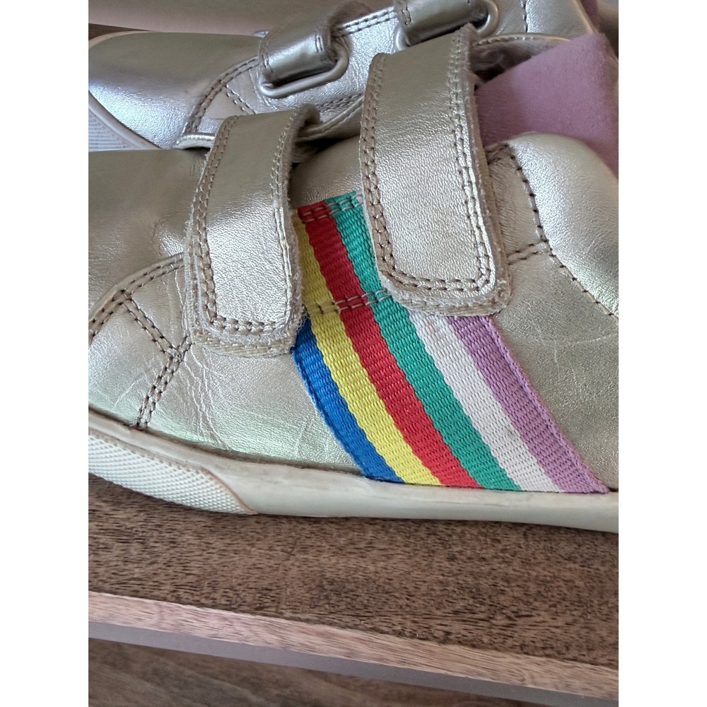 Boden Metallic Sneakers Rainbow Stripe Velcro Casual Shoes EU 39 US 8 - Picture 3 of 16